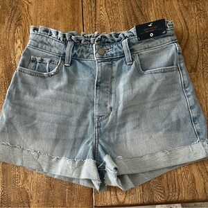 Hollister 5 or 27 waist women’s juniors light denim mom ultra high rise shorts